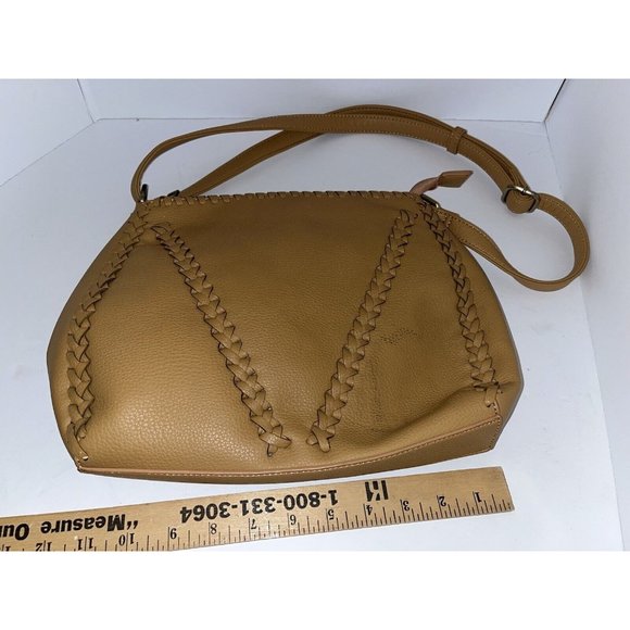 LOVE ONE LOVE ALL WOMENS PURSE BAG Sun Tan LEATHER LARGE TASSEL BRAIDED - Picture 10 of 11